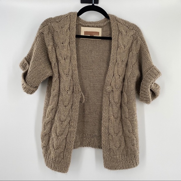 Kaisely Sweaters | Kaisley Alpaca Wool Blend Cardigan Beige Large | Color: Tan | Size: L | Jokoto's Closet